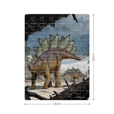 Пъзел National Geographic Kids в метална кутия Stegosaurus 63ч. 2в1 CubicFun DS1043h