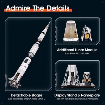 Пъзел 3D NASA Ракета Apollo Saturn V 136ч. CubicFun DS1059h