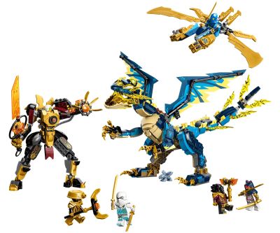 Конструктор LEGO NINJAGO 71796 - Стихиен дракон срещу робот на Императрицата