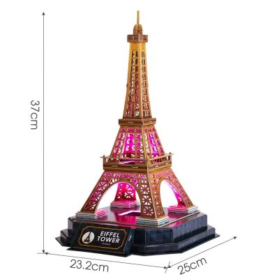 Пъзел 3D Eiffel Tower Paris Night Edition с LED светлини CubicFun L534h 