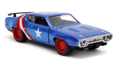 Метален автомобил Plymouth GTX wit Captain America Marvel Comics Jada Toys 253223024 - 1/32 